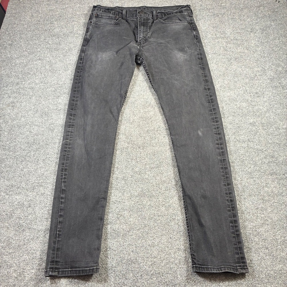 Levi's 512 Slim Taper Jeans Mens 34x34 Faded Black Stretch Denim